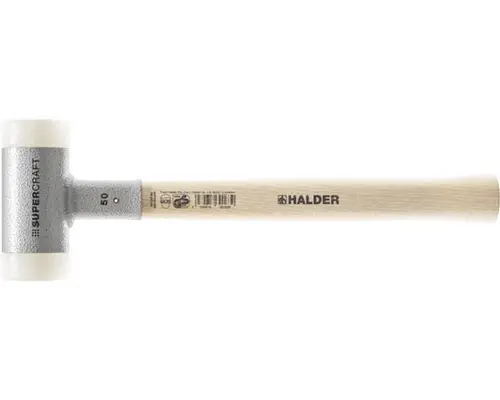 Gummihammer HALDER Supercraft Ø 40 mm, Hickory Holzstiel, rückschlagfrei