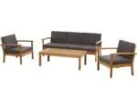 Hornbach Loungeset Tavira Holz 4 teilig grau