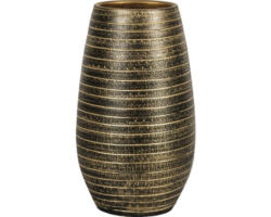 Pflanzvase innen Passion for Pottery Solano Ton Ø 22 cm H 40 cm schwarz/gold