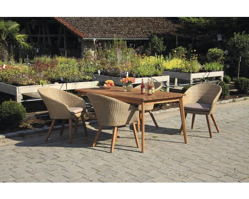 Gartenmöbel Set Atacama Polyrattan 5 teilig beige