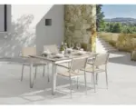 Hornbach Gartenmöbel Set Skye Edelstahl 7 teilig beige stapelbar