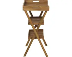 Grilltablett Caruna 70 x 45 cm Holz natur klappbar