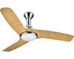 Hornbach Deckenventilator Madeira Lucentrum II mit Fernbedienung + LED Beleuchtung Ø 132 cm nickel holzfarben/hell