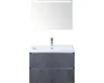 Hornbach Badmöbel-Set Sanox Vogue Keramik 169x81x41 cm Keramikwaschbecken beton anthrazit mit LED-Beleuchtung beton anthrazit