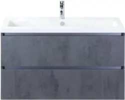 Waschbeckenunterschrank Sanox Vogue Keramik 59x101x41 cm mit Keramikwaschbecken beton anthrazit