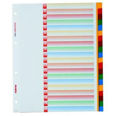 KOLMA Répertoires LongLife XL A4 19.420.20 neutre,20 comp.coloré, 4 - trous