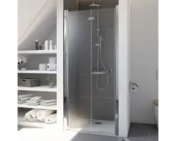 Drehfalttür für Nische Breuer Elana Komfort 1000x2000 mm Anschlag links Echtglas Klar hell chromoptik