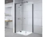 Hornbach Duschseitenwand für Drehfalttür Breuer Elana Komfort 900x2000 mm Anschlag rechts Dekorglas Bella C schwarz