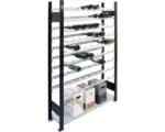 Hornbach Weinregal Grundregal Schulte, 1800x1000x250 mm für 72 Flaschen, schwarz-silber