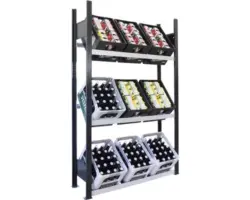 Flaschenkastenständer Getränkekisten-Grundregal Schulte, 1800x1000x300 mm, schwarz-silber