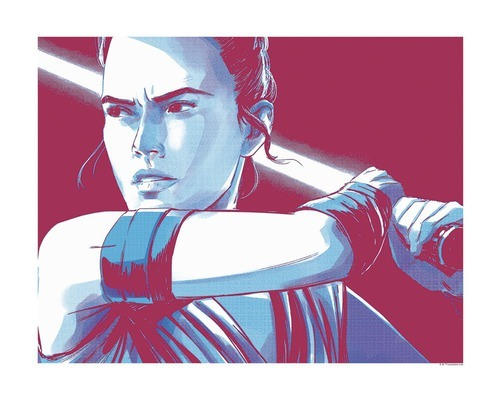 Poster SW Faces Rey 50x40 cm