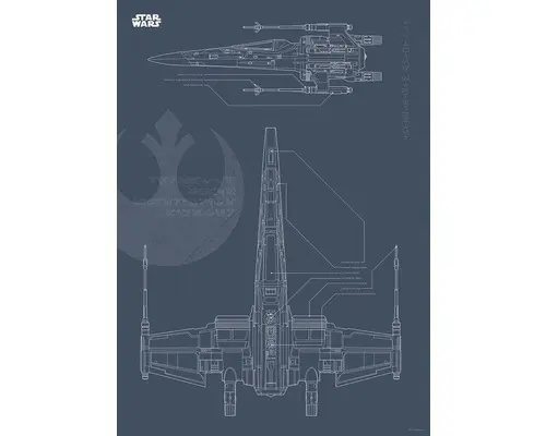 Poster SW Blueprint X-Wing 50x70 cm