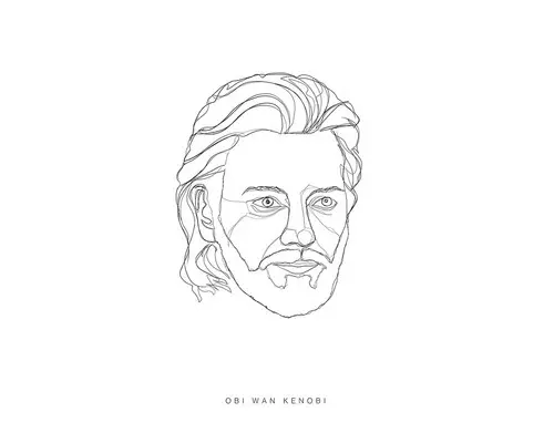 Poster SW Classic Force Faces Obi Wan 40x50 cm