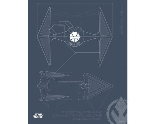 Poster SW Blueprint Sith TIE-Fighter 40x50 cm