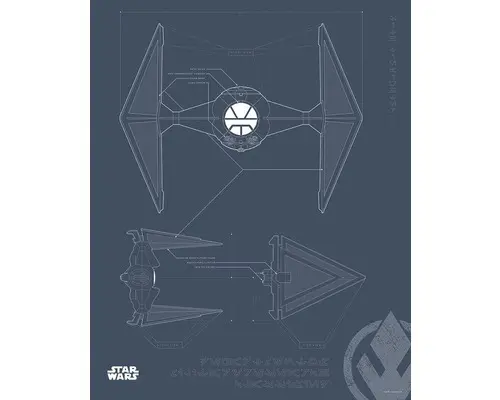 Poster SW Blueprint Sith TIE-Fighter 40x50 cm
