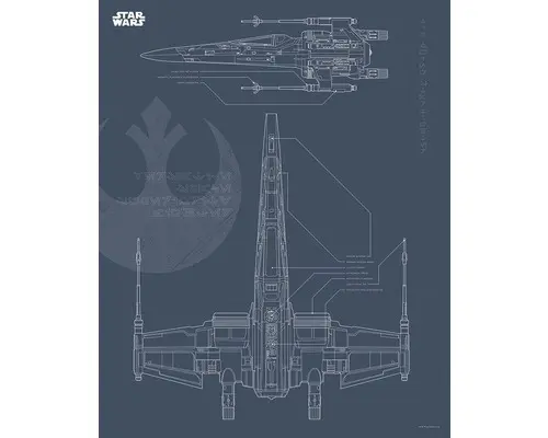 Poster SW Blueprint X-Wing 40x50 cm