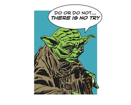 Poster SW Classic Comic Quote Yoda 40x50 cm