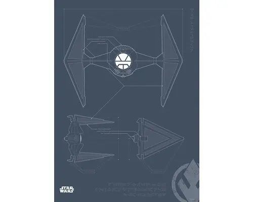 Poster SW Blueprint Sith TIE-Fighter 50x70 cm