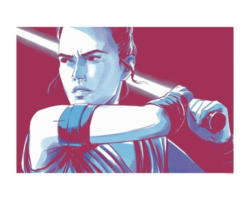 Poster SW Faces Rey 70x50 cm