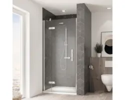 Drehtür für Nische Breuer Avanta 800x2000 mm Festteil links Echtglas Klar hell chromoptik