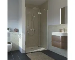 Drehtür für Nische Breuer Avanta 1200x2000 mm Festteil rechts Dekorglas Intima chromoptik