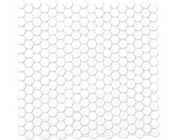 Keramikmosaik Knopf 100 30,5x32,0 cm weiß