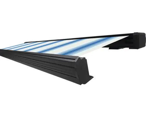 SOLUNA Kassettenmarkise Exquisit 6x3,5 Stoff Dessin 320234 Gestell DB703 dunkelgrau inkl. Motor und Wandschalter