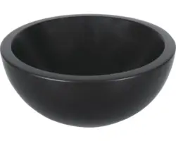 Aufsatzwaschbecken aus Naturstein Ruz rund 25 cm schwarz