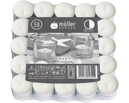 Teelichter Ø 3,8 cm 50 Stk.
