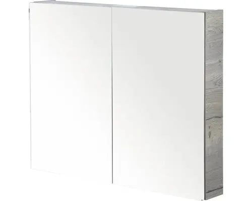 Spiegelschrank Sanox 2-türig 80x13x65 cm tabacco mit doppelseitige Spiegeltüre