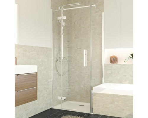 Verkürzte Seitenwand für Drehtür Breuer Avanta 900x1750 mm Dekorglas Intima chrom