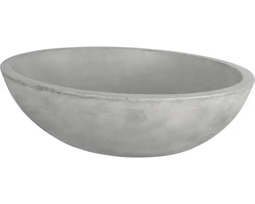 Aufsatzwaschbecken aus Beton Dias oval 50x38 cm grau braun