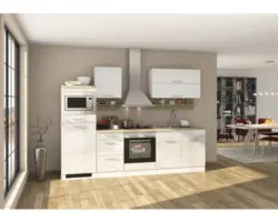 Küchenzeile Held Möbel Mailand 568.1.6210 weiß 270 cm inkl. Einbaugeräte