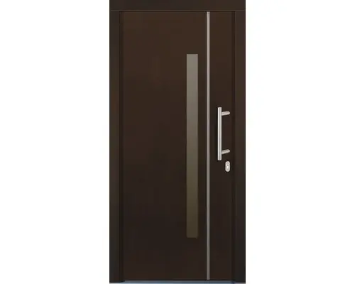 Haustür Silves Kiefer lackiert nussbaum 1100x2100 mm DIN rechts