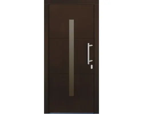 Haustür Tavira Kiefer lackiert nussbaum 1000x2000 mm DIN rechts