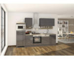Hornbach Küchenzeile Held Möbel Mailand 570.1.6211 grau/grafit 280 cm inkl. Einbaugeräte