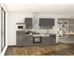 Hornbach Küchenzeile Held Möbel Mailand 570.1.6211 grau/grafit 280 cm inkl. Einbaugeräte