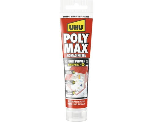 UHU POLY MAX Sofort Power Montagekleber 115 g transparent