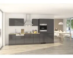 Küchenzeile Held Möbel Mailand 632.1.6211 grau/grafit 360 cm inkl. Einbaugeräte