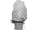 Hornbach Wintervlies-Haube Videx Sternchen 110x110 cm grau-weiß