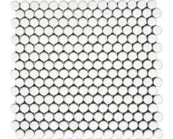 Keramikmosaik Knopf 30,5x32,0 cm weiß