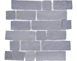 Natursteinmosaik XMS547N 32,7x30,7 cm schwarz