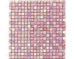 Glasmosaik Quadrat 30,5x32,2 cm rot rosa gold mix
