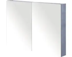 Spiegelschrank Sanox 2-türig 90x13x65 cm Beton anthrazit mit doppelseitige Spiegeltüre