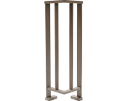 Pertura Geländereck-Set Triton taupe Aluminium für Bodenmontage 26x26 cm