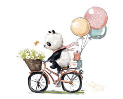 Leinwandbild Panda Bike 30x30 cm