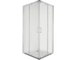 Hornbach Eckeinstieg mit Schiebetür Sanotechnik E90SC 900x900x1950 mm Echtglas Klar hell chromoptik