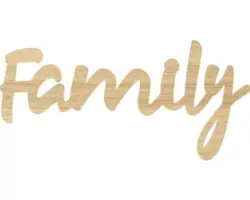 Schriftzug Family Eiche 76x29 cm