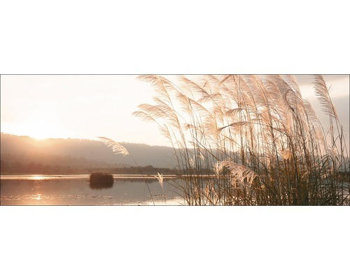 Glasbild Beautiful lake view 30x80 cm