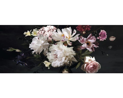 Glasbild Barock Flowers II 50x125 cm